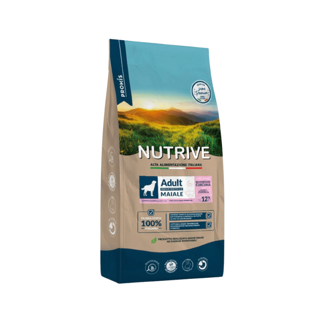 Nutrive ADULT MAIALE MONOPROTEICO 12kg CANE - Zampe in Movimento