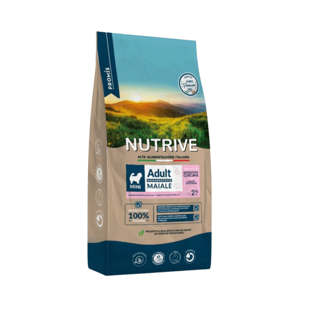 Nutrive ADULT MINI MAIALE MONOPROTEICO 2kg CANE - Zampe in Movimento