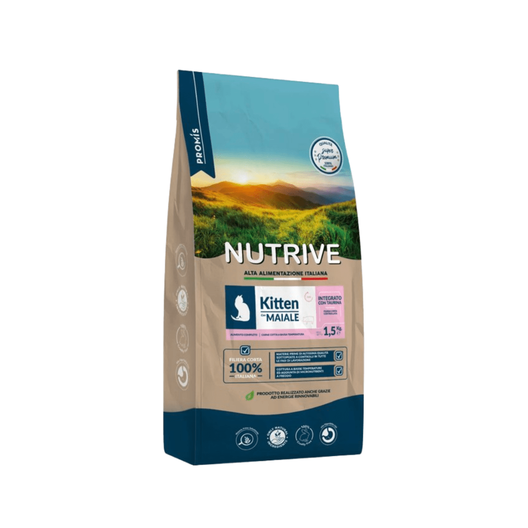 GATTO DRY KITTEN MAIALE 1,5KG - Nutrive - Zampe in Movimento