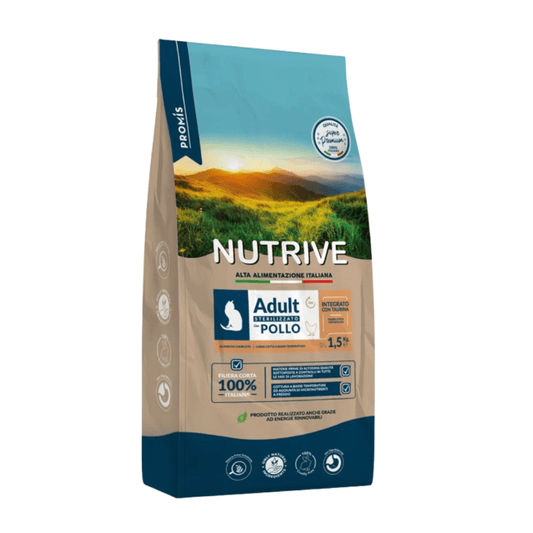 GATTO DRY STERILIZZATO POLLO - Nutrive 1.5kg - Zampe in Movimento