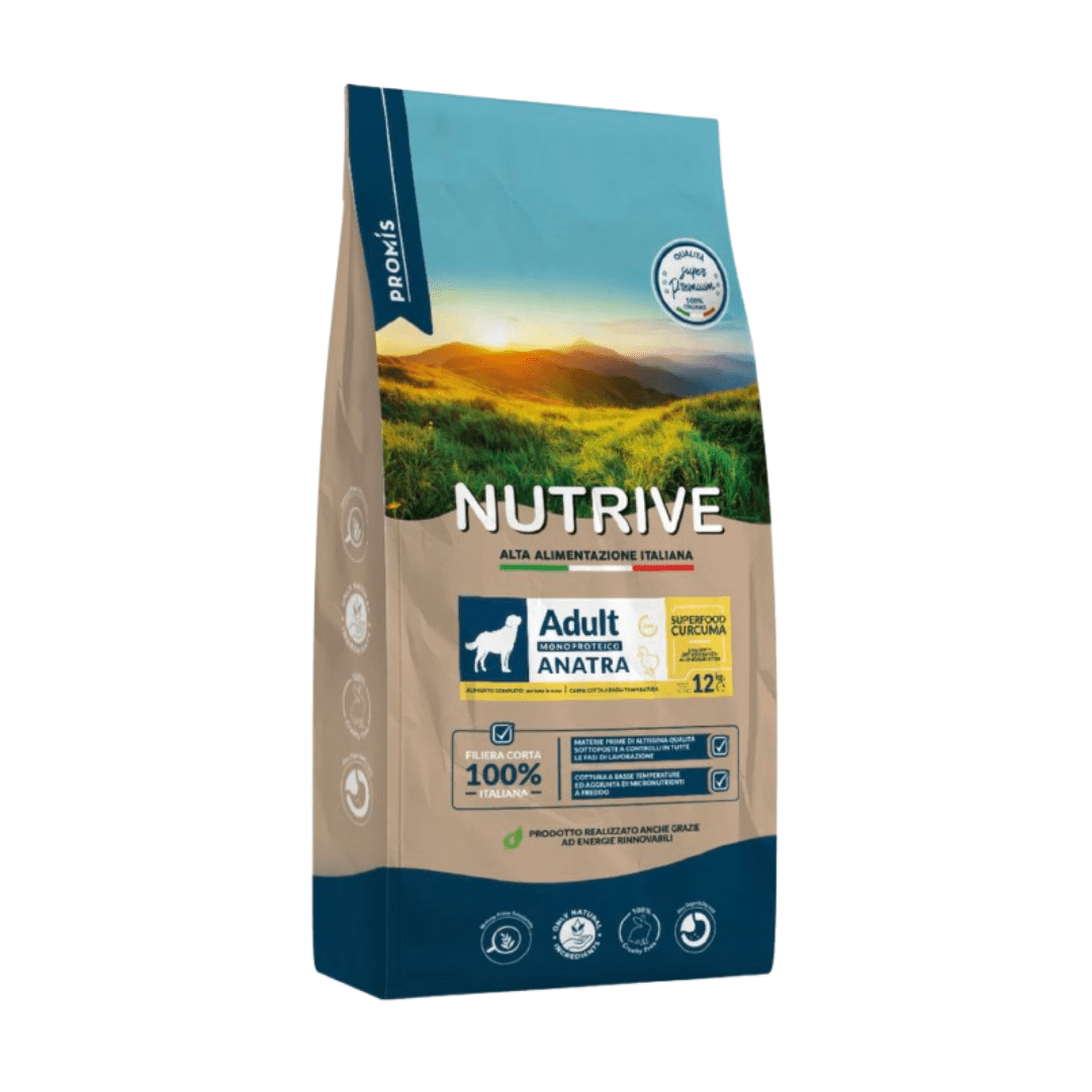 Nutrive ADULT ANATRA MONOPROTEICO 12kg CANE - Zampe in Movimento