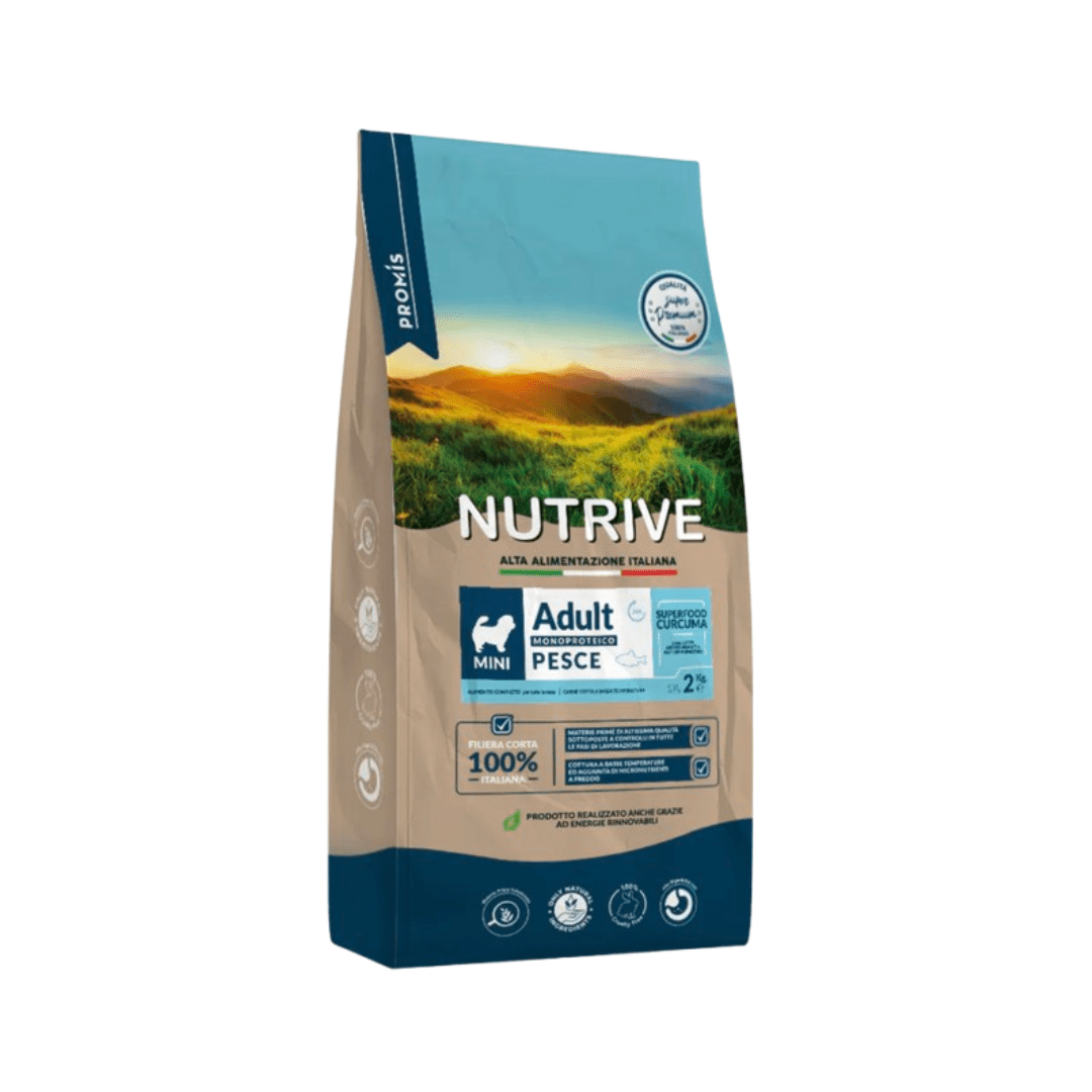 Nutrive ADULT MINI PESCE MONOPROTEICO 2kg CANE - Zampe in Movimento
