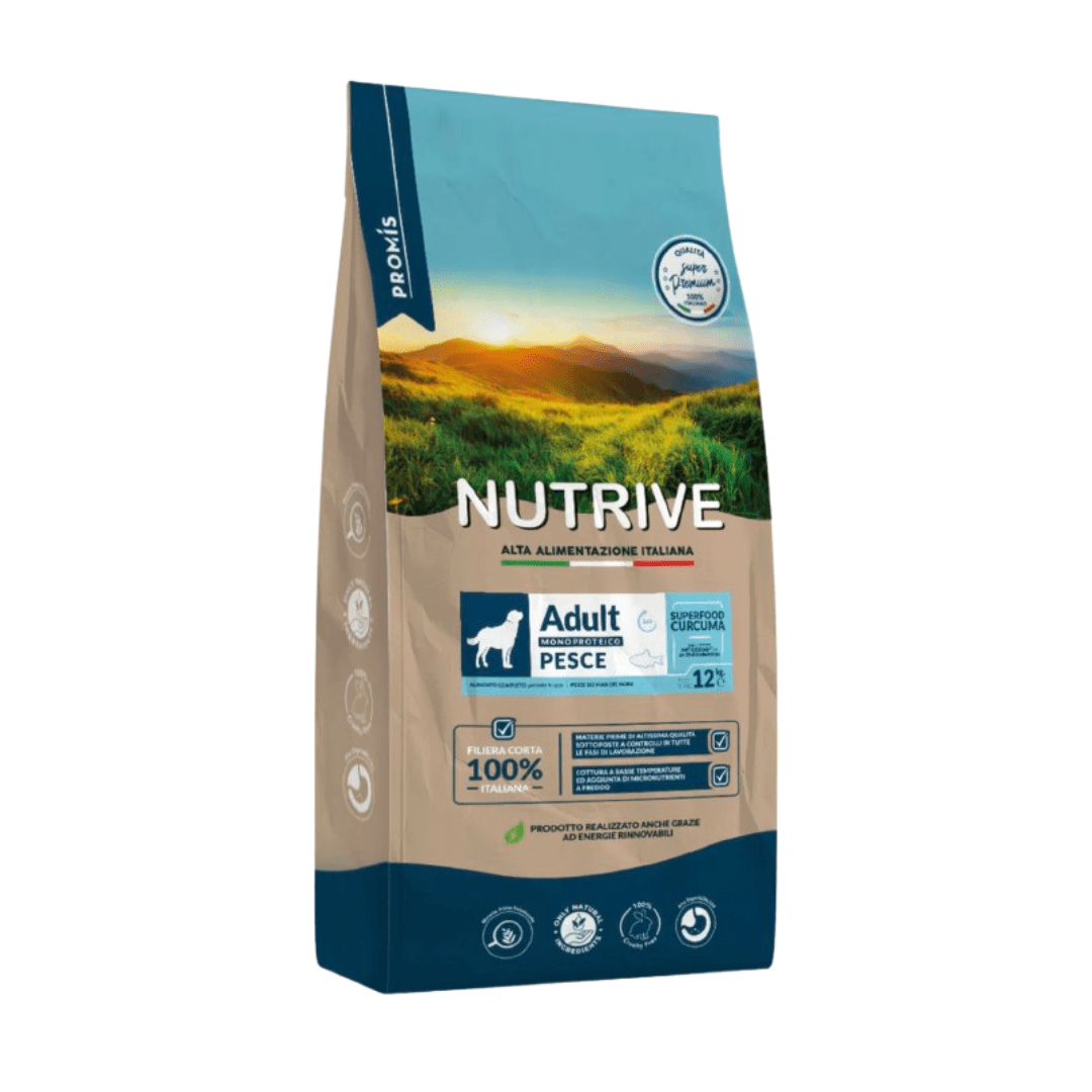 Nutrive ADULT PESCE MONOPROTEICO 12kg CANE - Zampe in Movimento
